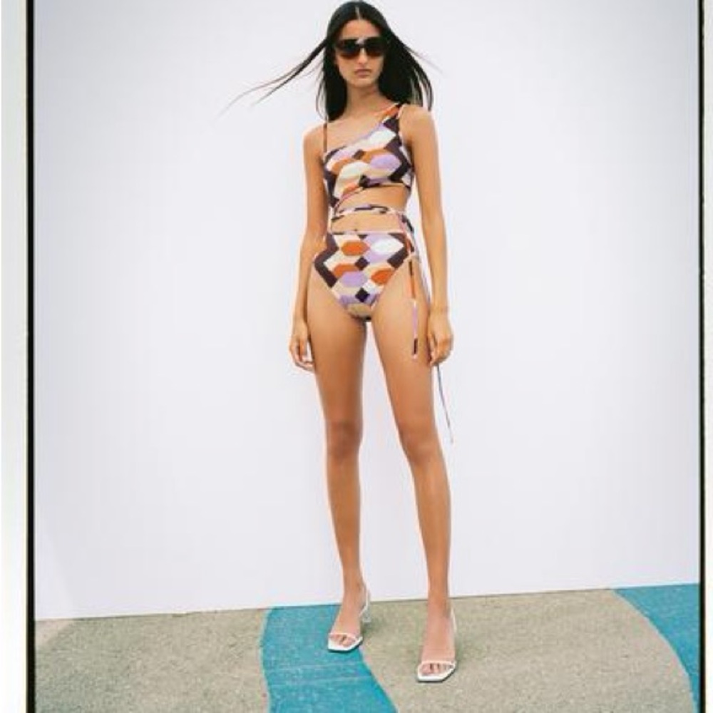 Zara geometric print bodysuit